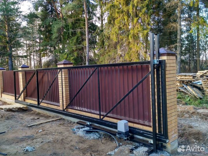 Откатные ворота с установкой