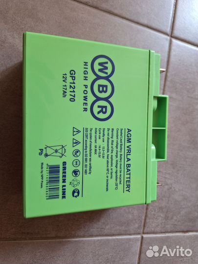 Аккумулятор AGM 17 Ah. 12v