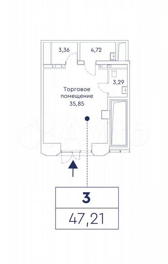 Торговое помещение, 47.21 м²