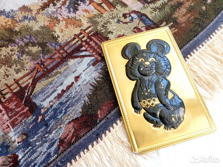 Олимпийский мишка панно СССР чеканка