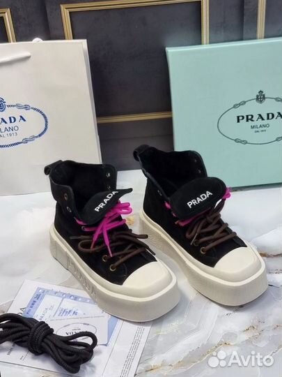Кеды женские prada замша