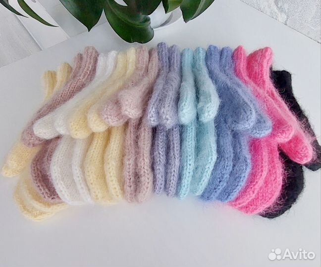 Варежки вязаные ручной работы