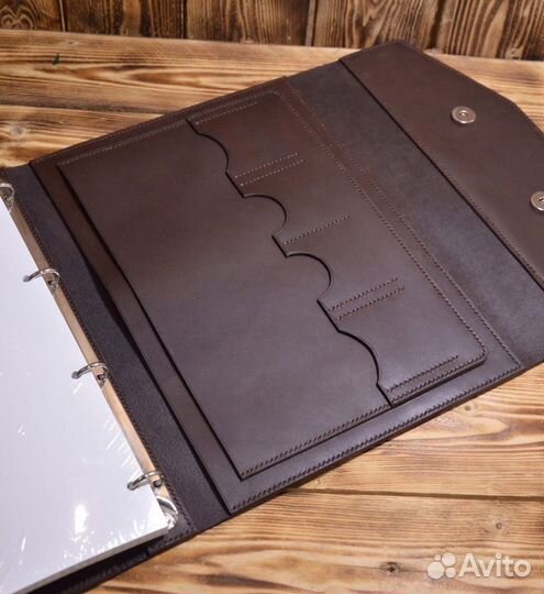 Кожаный ежедневник А4, ручной работы