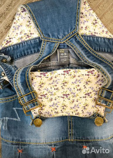 Джинсовый сарафан для девочки Zara 4-5 лет