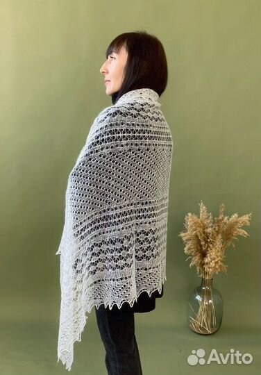 Пуховый платок палантин пуховая шаль паутинка