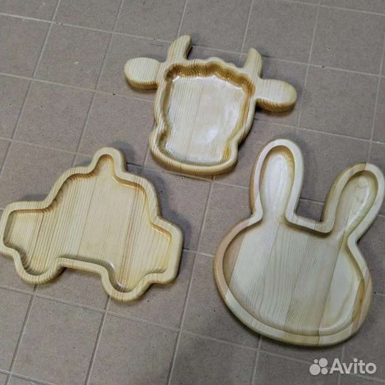 Менажница деревянная, детские тарелочки