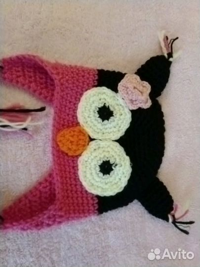 Шапка Совушка хэндмэйд