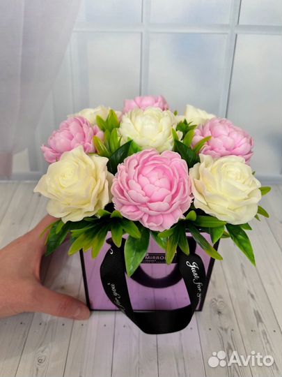 Цветы из мыла ручной работы / Розы и пионы из мыла