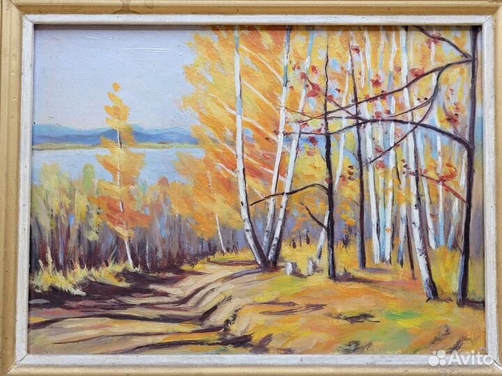 Картина холст масло Пейзаж Осень Автор Сергеев