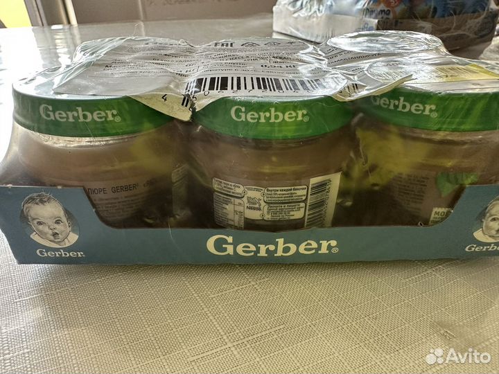 Детское питание gerber пюре яблоко 6 шт