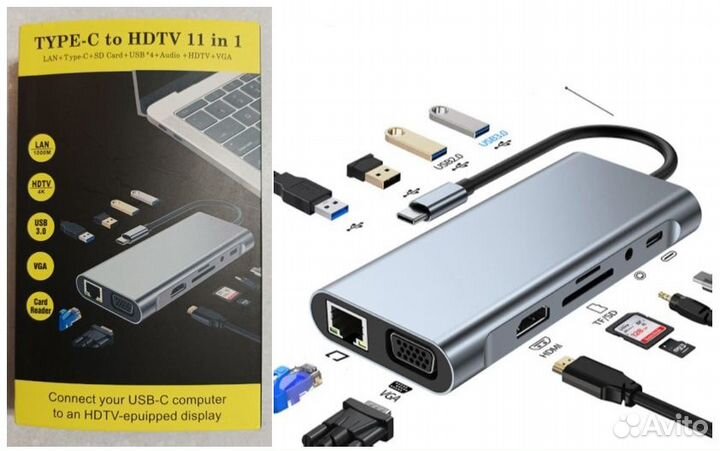 Док-станция Type-C Адаптер Lightning USB to hdmi