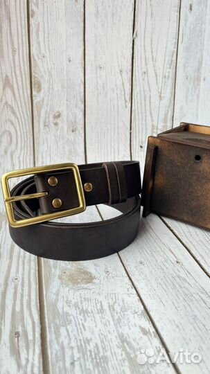 Мужской кожаный ремень ручной работы