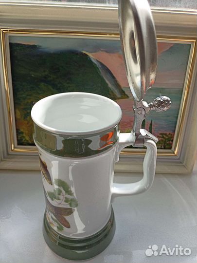 Кружка коллекционная,фарфор,олово