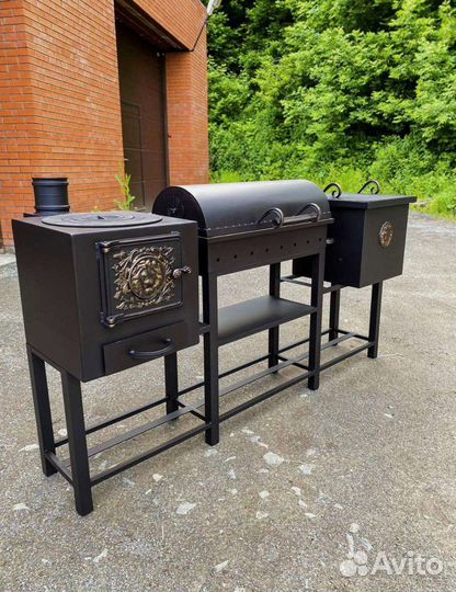 Мангал гриль коптильня печь под казан