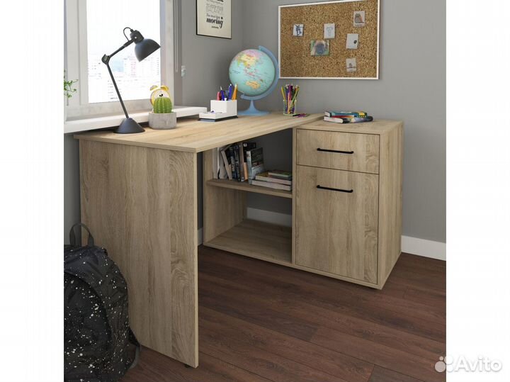 Стол письменный угловой белый Ску