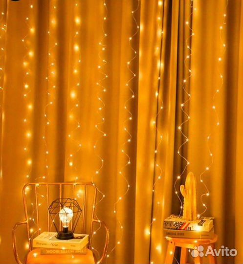 Гирлянда штора роса