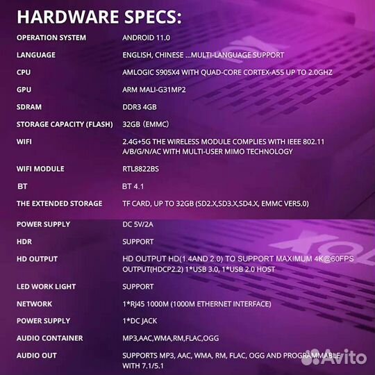 Андроид тв бокс Tox3 4 / 32 GB rev2