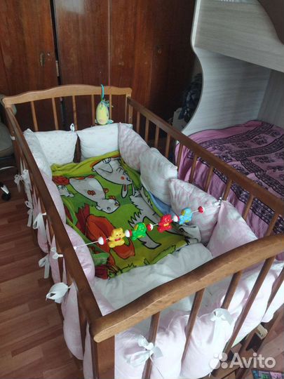 Кровать для новорожденных с матрасом