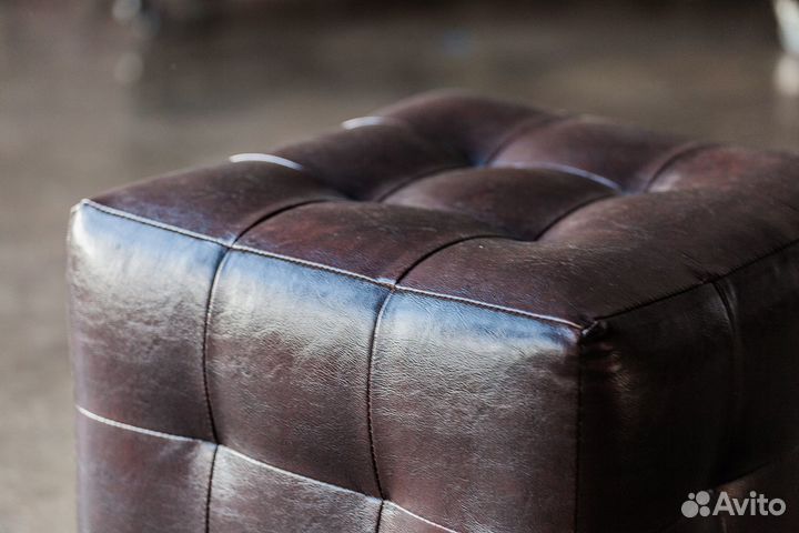 Пуф Лотос Коричневый экокожа