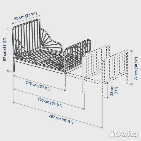 Детская кровать IKEA миннен