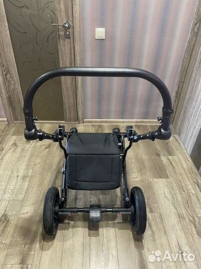 Коляска детская Indigo Mio 2в1 черная в коже