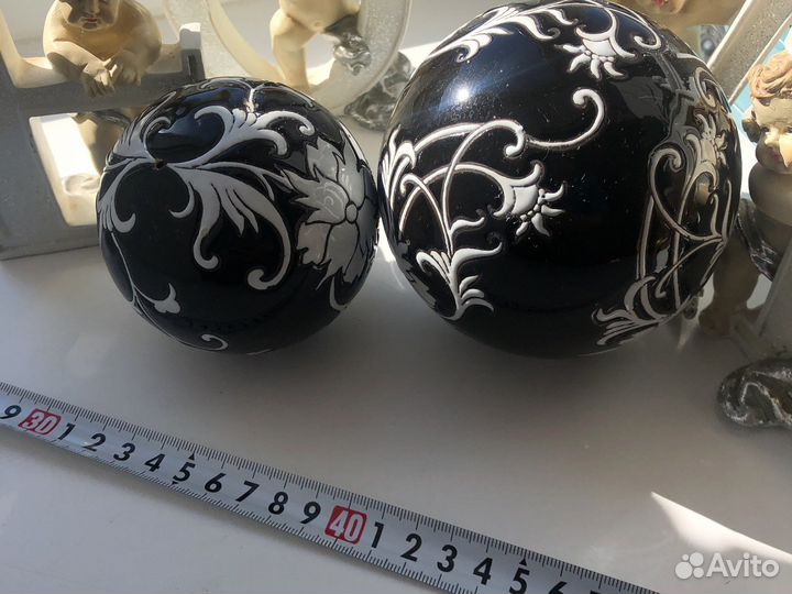 Ваза с шарами керамика стекло тяжелая