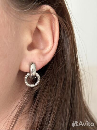 Серьги конго с подвесками