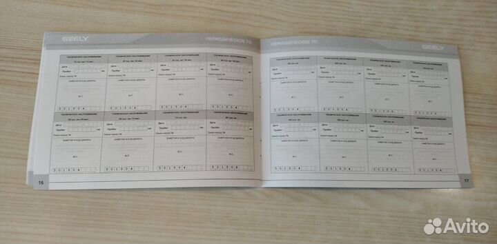 Сервисная книжка Geely