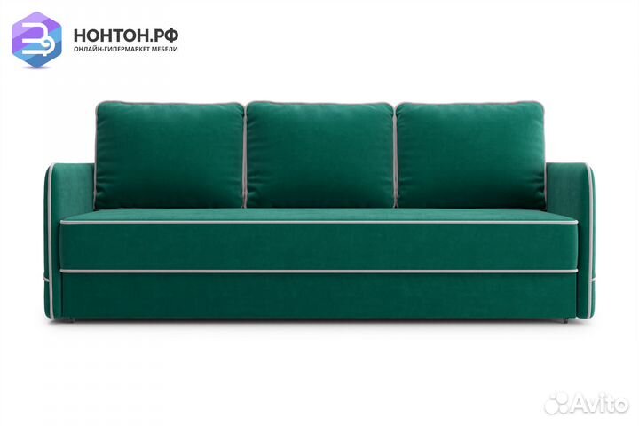 Диван еврокнижка Энерджи 3-х местный изумрудный
