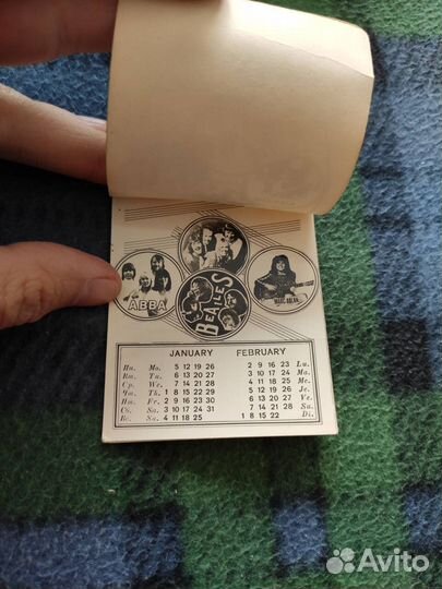 Календарь карманный с музыкальными группами 1981