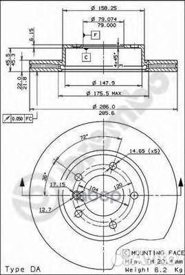 09.5390.31 Диск тормозной BMW E36 318-328 90-98