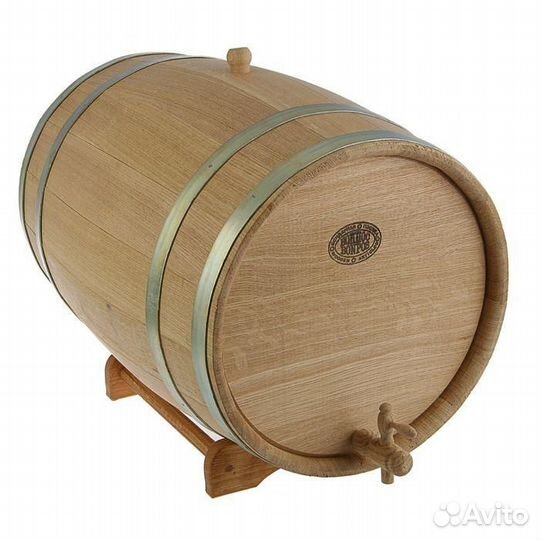 Дубовая бочка 15 л. на подставке, с дерев. краном