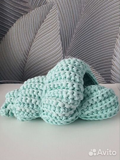 Корзина ракушка из трикотажной пряжи