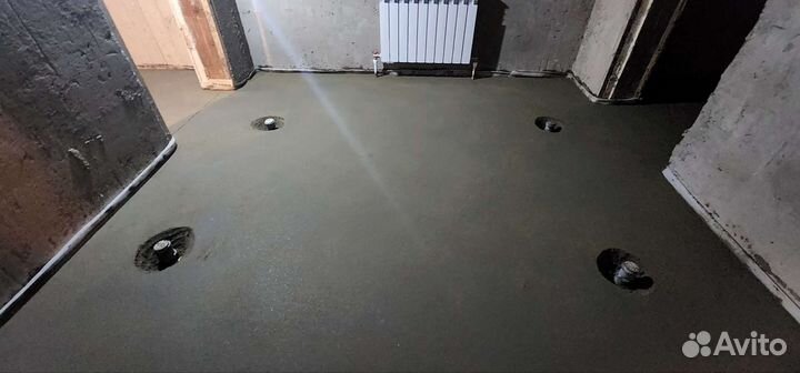 Стяжка механизированная пола, полусухая стяжка