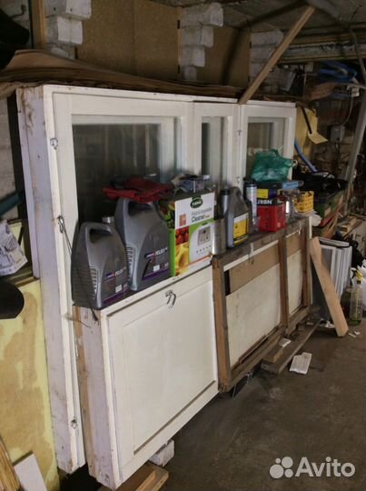 Оконный блок с дверью деревянный