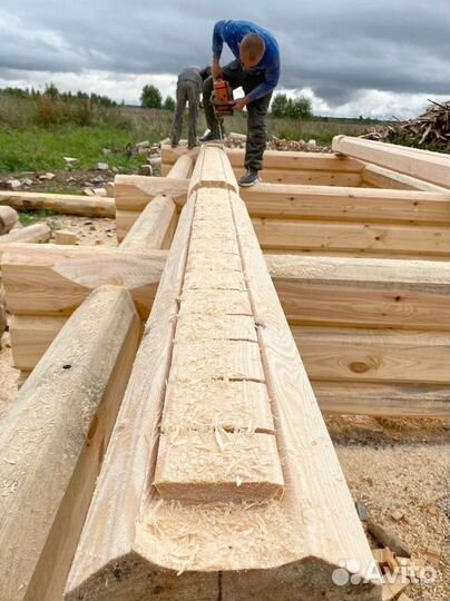 Рубка сруба под дом из лафета