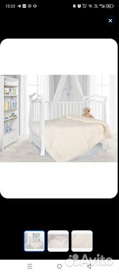 Комплект в детскую кроватку одеяло и подушка