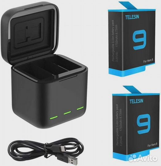 Зарядная станция Telesin + аккумуляторы GoPro 9