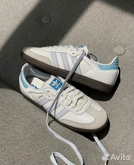 Кроссовки Adidas Samba 36 голубые