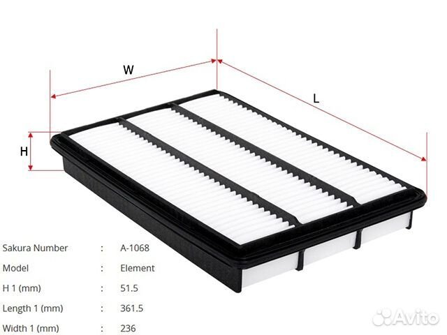 Фильтр воздушный Mitsubishi Pajero 4