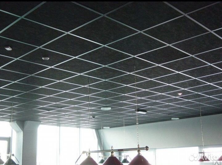 Потолок армстронг черный 600х600х15мм