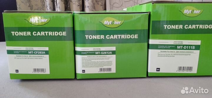 Картриджи нр CF283A. Q2612a. Samsung MLT-D111