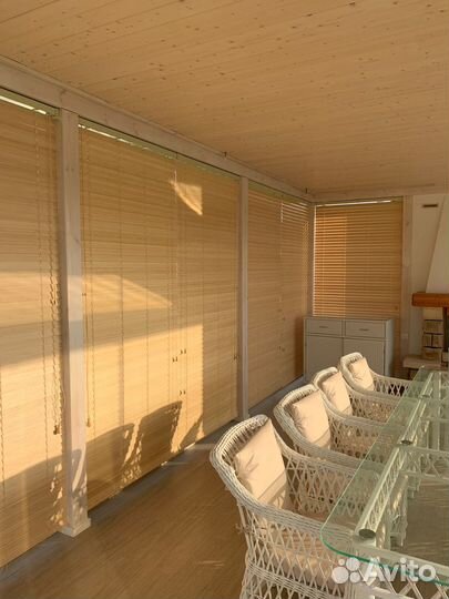 Деревянные жалюзи для беседки