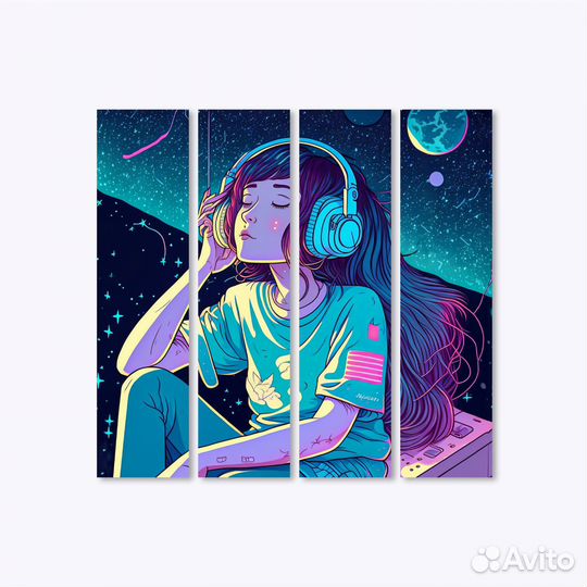 Картина модульная на холсте 