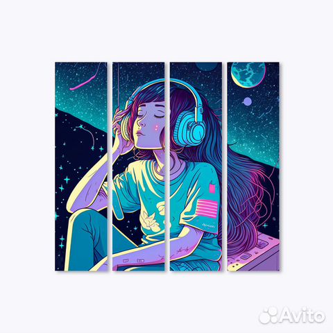 Картина модульная на холсте 