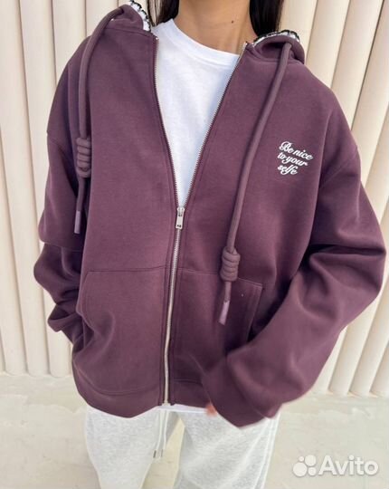 Толстовка на молнии оверсайз