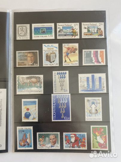 Марки годовой набор Финляндия 1987 год