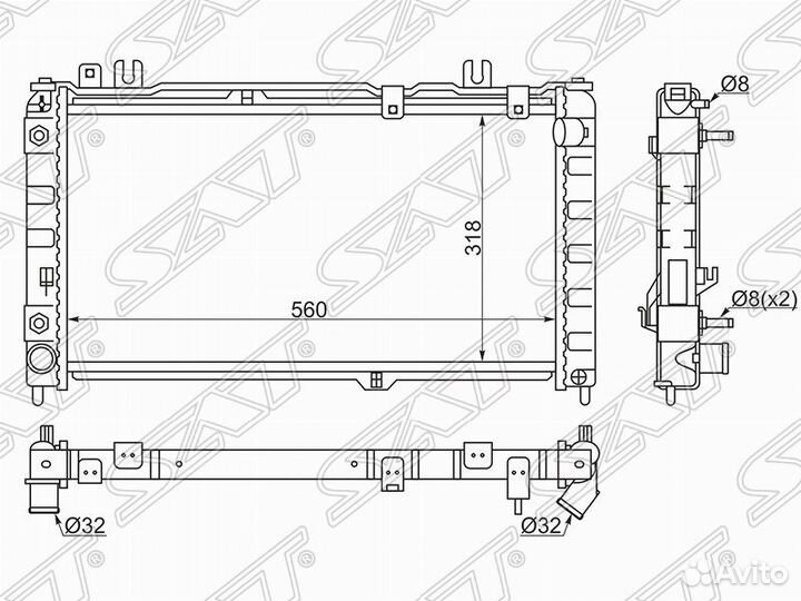 Радиатор охлаждения гранта с 2012