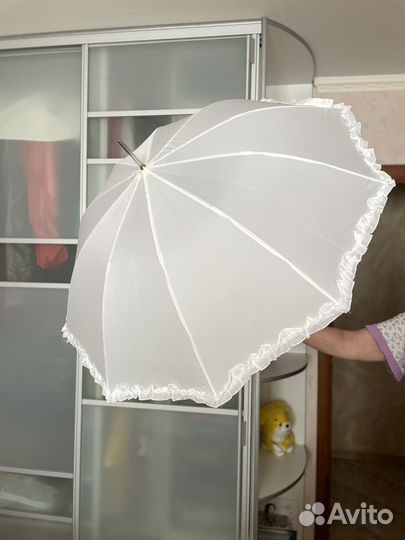 Зонт трость белый