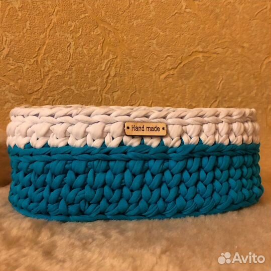 Корзинка из трикотажной пряжи